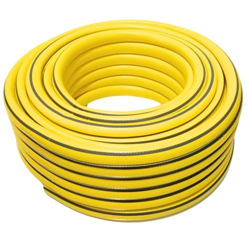 Gartenschlauch 3/4 Zoll 20m 30m 50m – grün oder gelb – optional mit Adapter Set – flexibel UV-beständig knickfest für Garten, Bewässerung, Auto, Haushalt (Gelb, 20m)