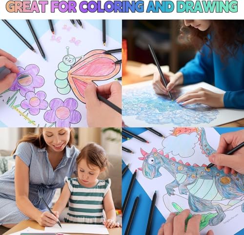Image of AccuPrints 4 Pcs Colors Rainbow Pencils for Kids Adults, Rainbow Colored Pencil Art Supplies for Girls Boys, Black Wooden Multi Colored Pencils for Coloring Drawing Sketching, (4 Pcs) (A2P9)