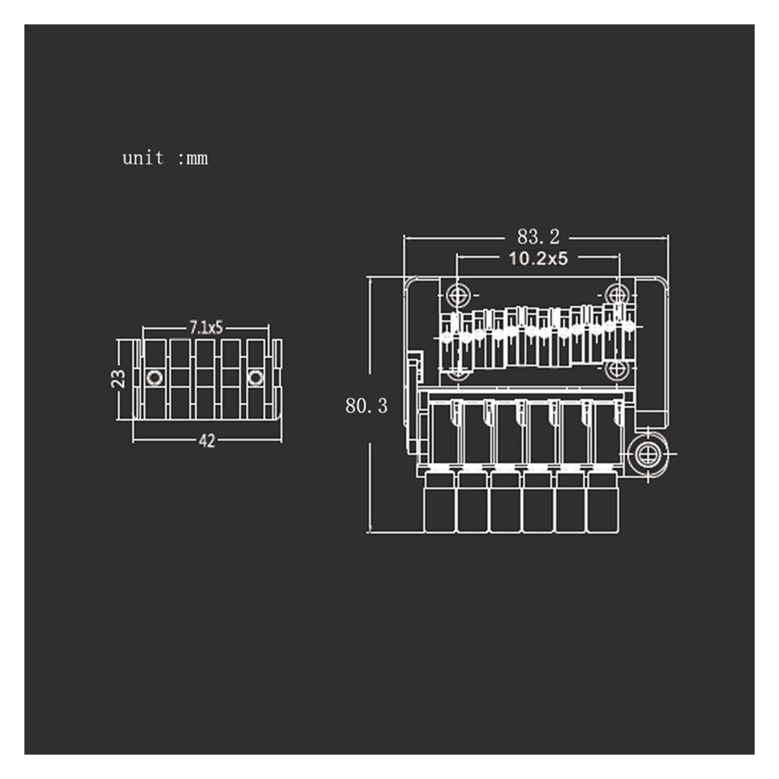 Parti di ricambio chitarra Black Guitar Tremolo System Bridge Bridge Sella Rullo Sella Testate