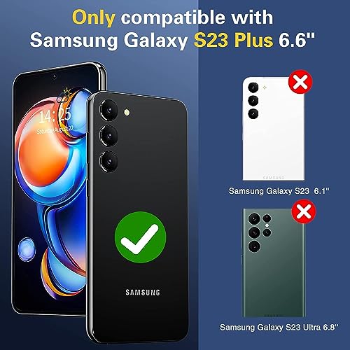 Image of Back Cover Case for Samsung Galaxy S23 Plus 5G | Back Cover with Mag-Safe | Transparent & Black Mobile Phone Back Cover for Samsung Galaxy S23 Plus /S 23 Plus | Anti Yellow TPU Back Cover