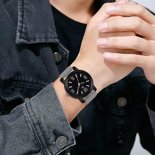 Image of IIK COLLECTION Watches for Men Round Numerical Dial Analogue Men Watch with Silicon Strap|Long Battery Life|Adjustable Flixable Silicon Strap|Watches for Boys.