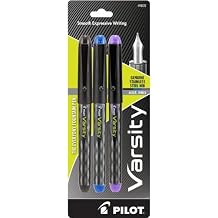 Pilot Varsity Disposable Fountain Pens, 3-Pack, Black/Blue/Purple Inks 90022 Size 3-Pack Color Black/Blue/Purple, Model 90022, Office/School Supply Store