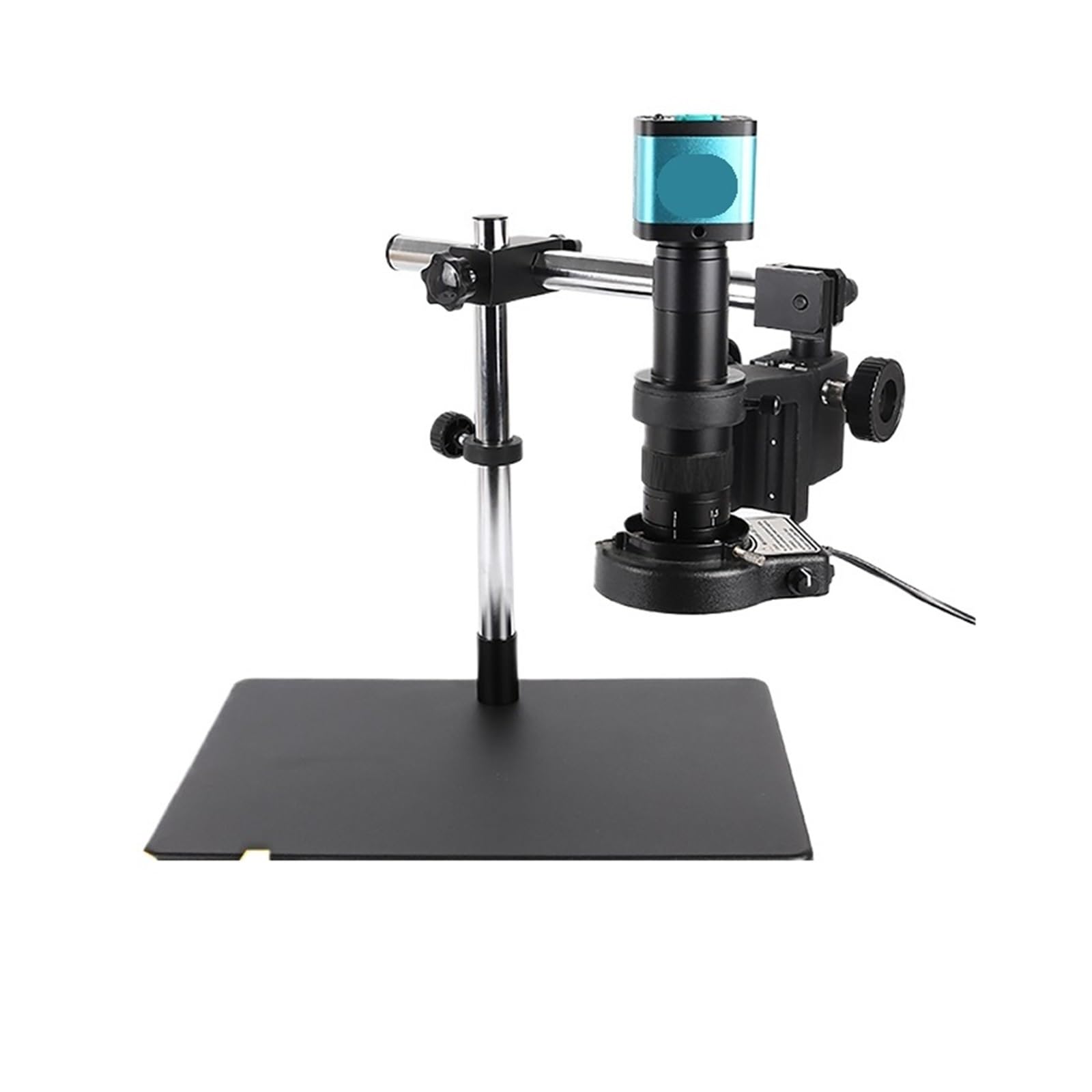 4K 48MP USB HDM/I Digital Video Electronic Microscope Camera 130X 150X 180X Zoom C Mount Lens LED Light Lab Phone Repair Tools(180X Lens LargeBase1)