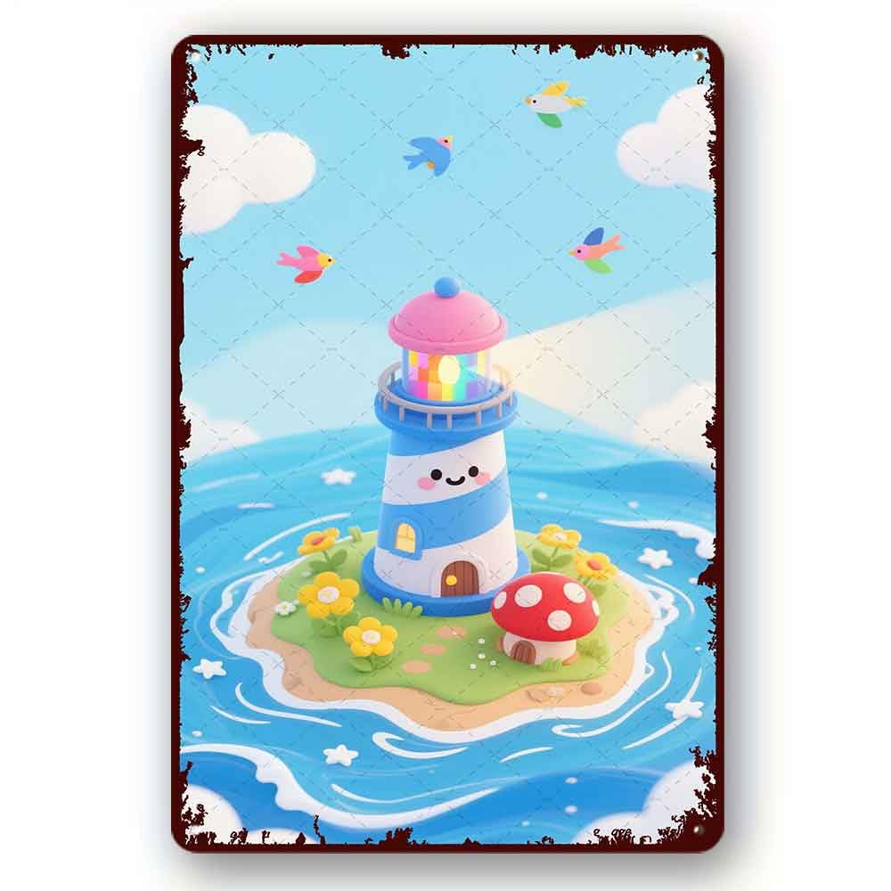 peiyeety Funny Metal Tin Sign Lighthouse in the storm For Home Yard Farm Garden Garage Inspirational Quote Wall Decor Vintage Tin Sign 8x12 Inch