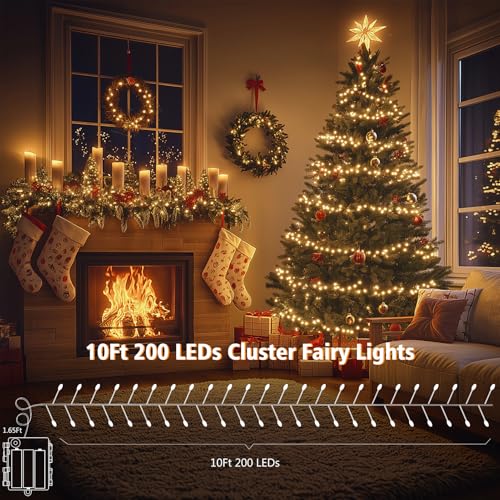 Image of Dual Color Christmas Fairy Lights Battery Powered (Warm White & Multicolor)