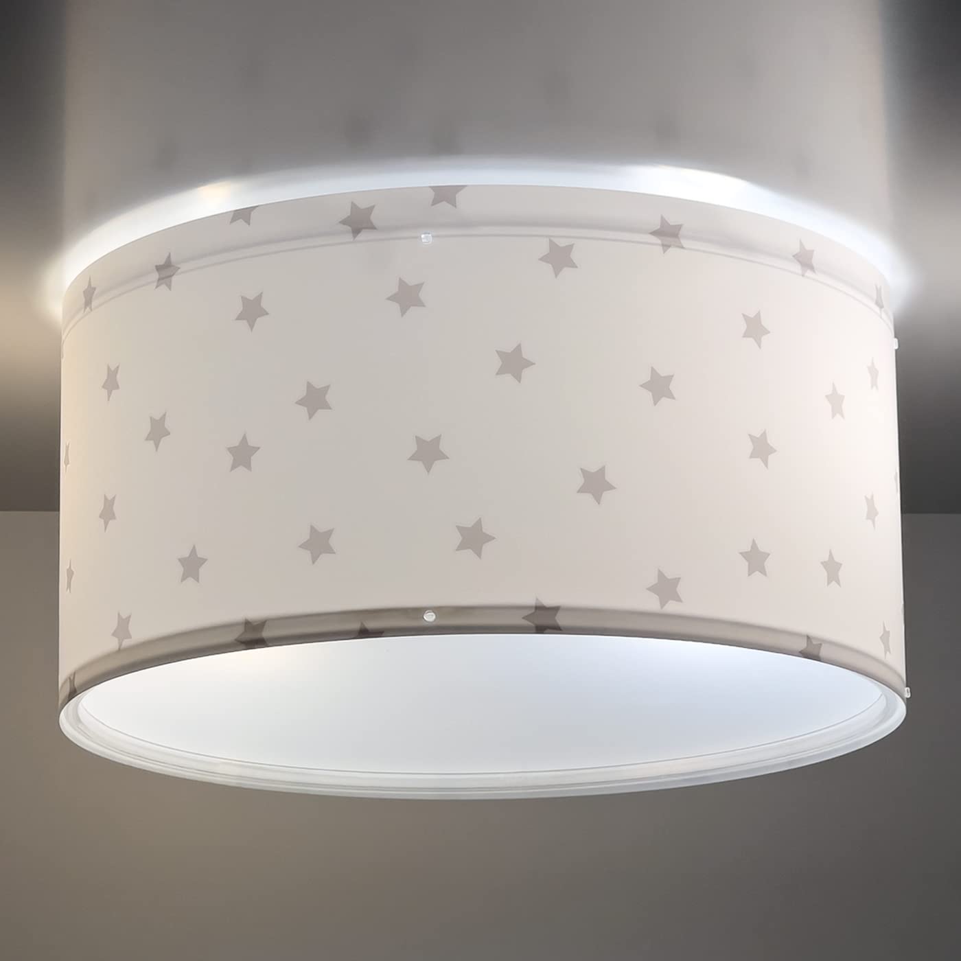 Lustre Enfant étoiles Dalber - Suspension Réglable Fluorescente - Blanc - E27 - Pour Chambre D'enfant