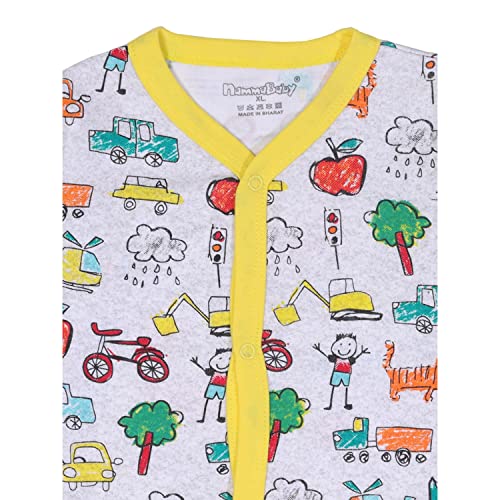 Image of NammaBaby Unisex Kid Cotton Regular Fit T-Shirt Hosiery Clothing Jhabla /Vest Front Open T- Shirt with Snap Buttons
