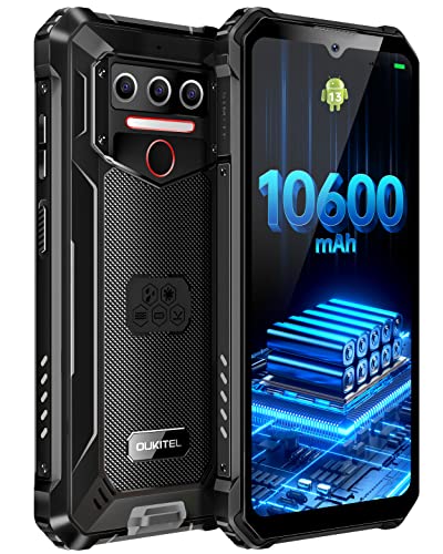 OUKITEL WP23 (2023) Mobile resistente all'acqua e agli urti Android 13, batteria grande da 10600mAh, 6,517' HD+4GB(7GB)+64GB(1T SD), telefono fuoristrada 13MP+5MP, cellulare e smartphone sbloccato 4G