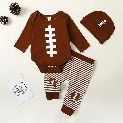 Mubineo Baby Boy Clothes Football Outfits Long Sleeve Romper Pant Set Infant Fall Winter Newborn Outfit2