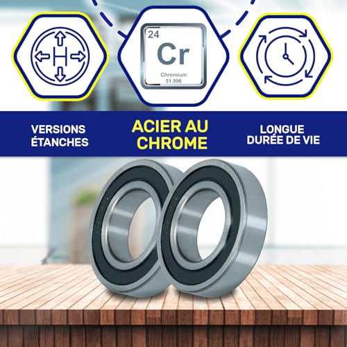 Roulement a bille 6010 2RS double etancheite protégeant le moteur - 4