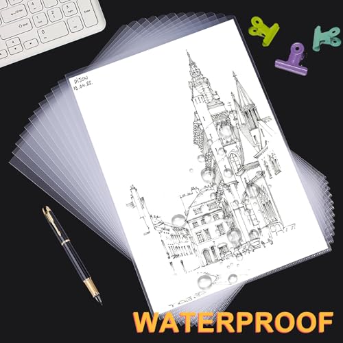 Pochette document plastique transparent A3 rigide lot de 15