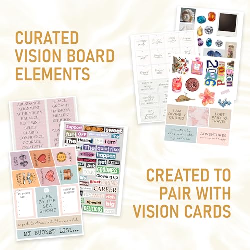 Image of CodersParadise Manifestation Kit 2026 Vision Board - 16 A4 Sheets (250+ Elements) with Daily Affirmations & Life Goals Quotes - Aesthetic Wall Art for Bedroom, Motivation & Dream Life Manifestation