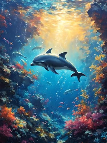 Diamond painting dauphins 5D pour sublimer votre décoration de Noël salon
