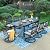 Sophia & William Patio Dining Set 9 Pieces Outdoor Metal Furniture Set, 8 x Swivel Patio Dining Chairs with 1 Expandable 6-8 Person Table for Lawn Garden Pool