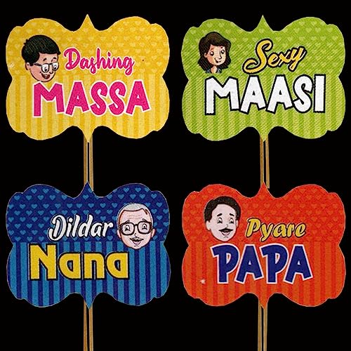 Image of Rozi Decoration Unique Photobooth Props Baby Shower Decorations Set of 18 Pcs Family Photo Booth Props for Baby Shower, Happy Birthday and More Event Decorations