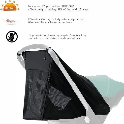 Miniatura 6 de DOONA - Parasol 2 en 1 para cochecito de bebé y asiento de automóvil, extensión de protección UV, cubierta solar, toldo de cobertura completa de
