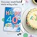 The Best Card Company - Fun 40th Birthday Greeting Card - Milestone Notecard with Envelope, 40 Years Old - Inflated Messages 40 (Not Actual Balloons) C5651BMBG