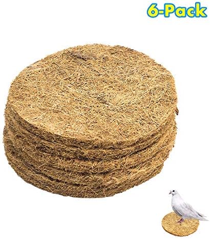 GNB PET 6 Pack Fiber Bird Nest Mats for Pigeons, Quails, and Other Small Birds, Pigeon Egg Nest Mat for Racing Pigeon Breeding and Provides Warm Bedding Material for Your Nesting Bowls or Boxes
