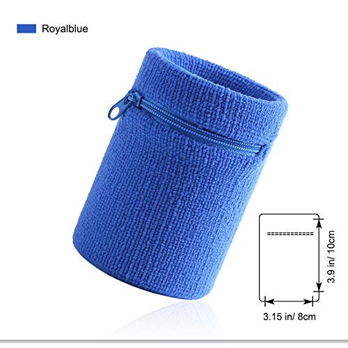 Hoter Sport-Wristband Wrist-Pouch Zipper Wrist-Wallet - Running Tennis Wrist Wallet Thick Solid Color Sweatband Wallet For Keys Id Cards,1Pcs/2Pcs Pack #TOP1