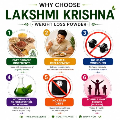 Image of Lakshmi Krishna Naturals Slim & Strength Weight Loss Powder 500g | Natural Weight Management & Energy Boost Formula | Supports Metabolism & Enhances Muscle Tone | Sugar-Free & Plant-Based