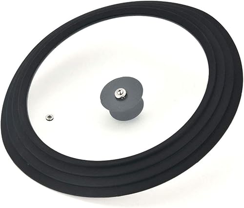 Miniatura 7 de Tapa universal para sartenes, ollas y sartenes de vidrio templado con borde de silicona de grado alimenticio, resistente al calor, compatible con