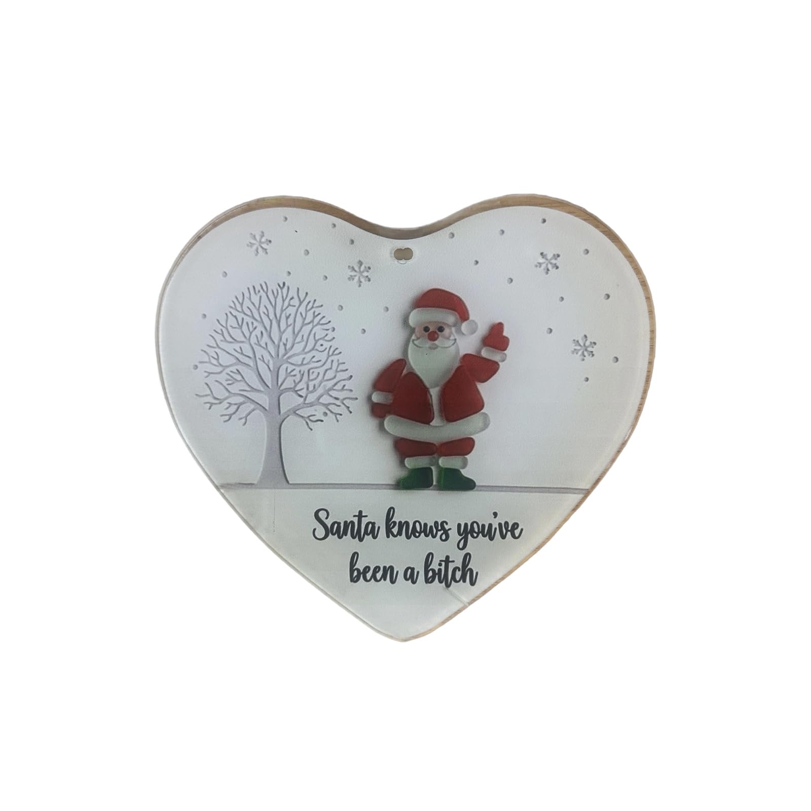 Nucelit Shaped Acrylic Santa Pendant Christmas Tree Decoration Shatterproof Festival Hanging Ornament for Holiday Tree Heart Shaped Santa Clause Decorations