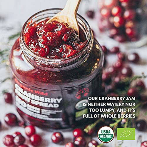image for LOOV Organic Wild Cranberry Jam, 14.1 Ounces, Vegan, Cranberry Fruit S