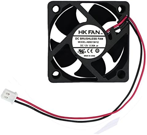 60mm x 60mm x 15mm 6015 12V DC Brushless Cooling Fan, Dual Ball Bearing System, 2pin