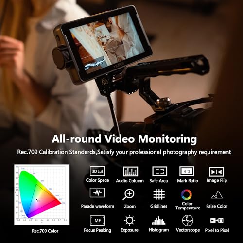 Image of VILTROX DC-550 Lite 5.5 inch Touchscreen Camera Field Monitor with 3D LUT /Battery /Sunshade Hood, 400Nits 160 Wide View Angle 1920X1080 4K HDMI Input Output Peaking Focus Camera DSLR Field Monitor