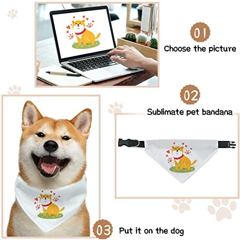 HACRAHO Hundehalstuch Mit Verstellbarer Schnalle, 2 PCS Hund Sublimation Doppelseitiges Leeres Hundehalstuch Mit D-Ring Verstellbares Hundehalstuch Mit Schnellverschluss-Schnalle, L