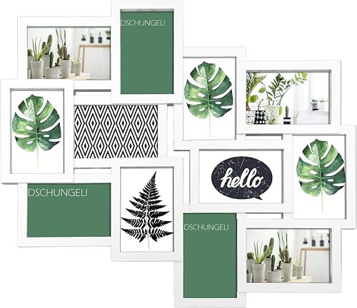 Wackadoo Bilderrahmen Collage 12 Bilder 10x15 cm – Fotorahmen für Wand,...