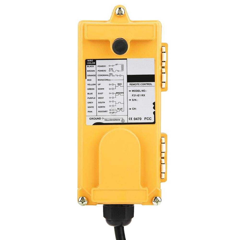 Interruptor de Elevación de Cadena y Interruptor de Emergencia para Grúa con Interruptor de Empuje (4 Botones, 1 Transmisor + 1 Receptor)