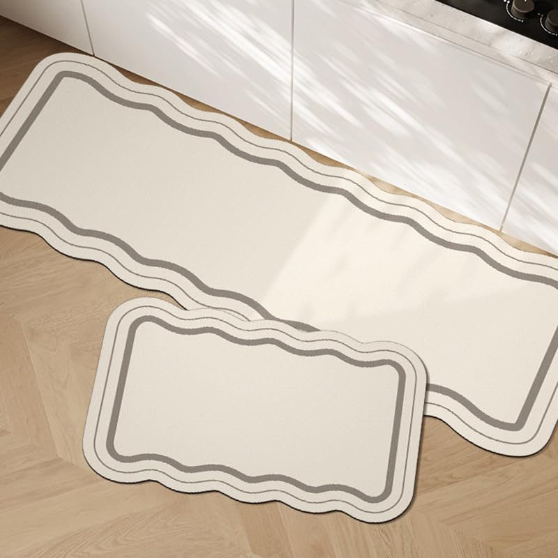 Tapis de salle de bain antidérapant marron abricot à poils longs 5,7x40,6 cm doux
