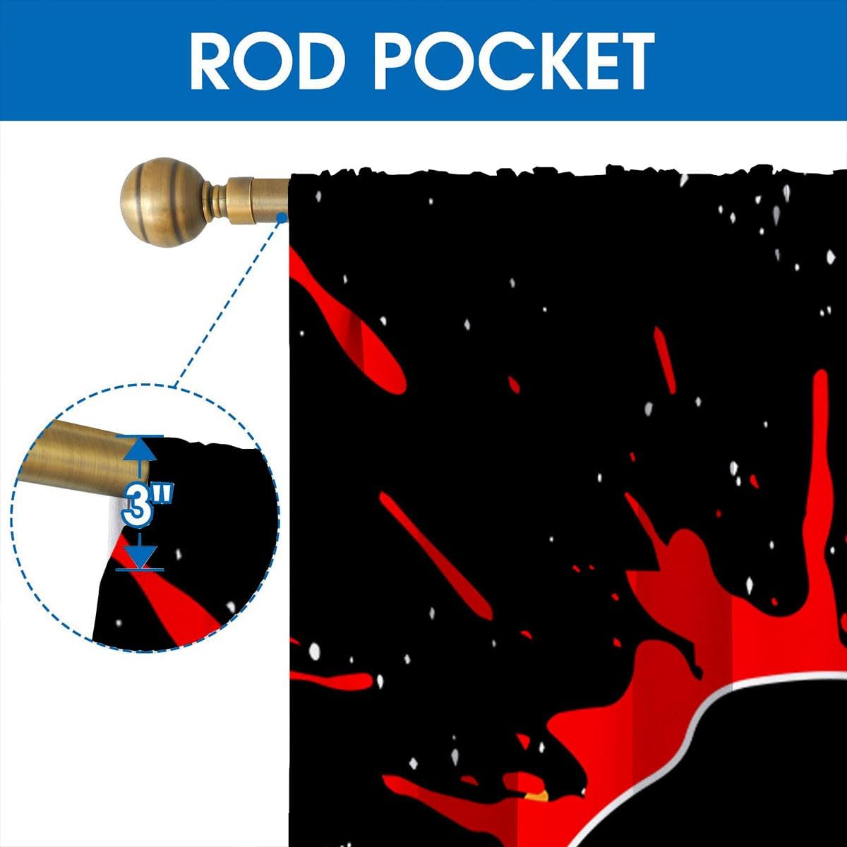 Gamepad Window Curtains for Kid Girls Boys Bedroom, Gamer Video Game Colorful Game Controller Rod Pocket Thermal Insulated Darkening Window Drapes for Bedroom Living Room, W42xL45 Inch Decor - Image 4