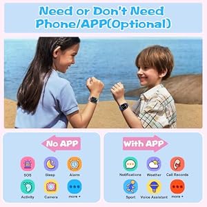 Smart Watch for Kids, 1.85" Fitness Tracker with Heart Rate, Sleep Monitor, IP68 Waterproof Smartwatches with Video Music, Pedometer, Game, NO APP/Phone, Gift for Boys Girls. (Classic, Pink) — photo 2 of 6