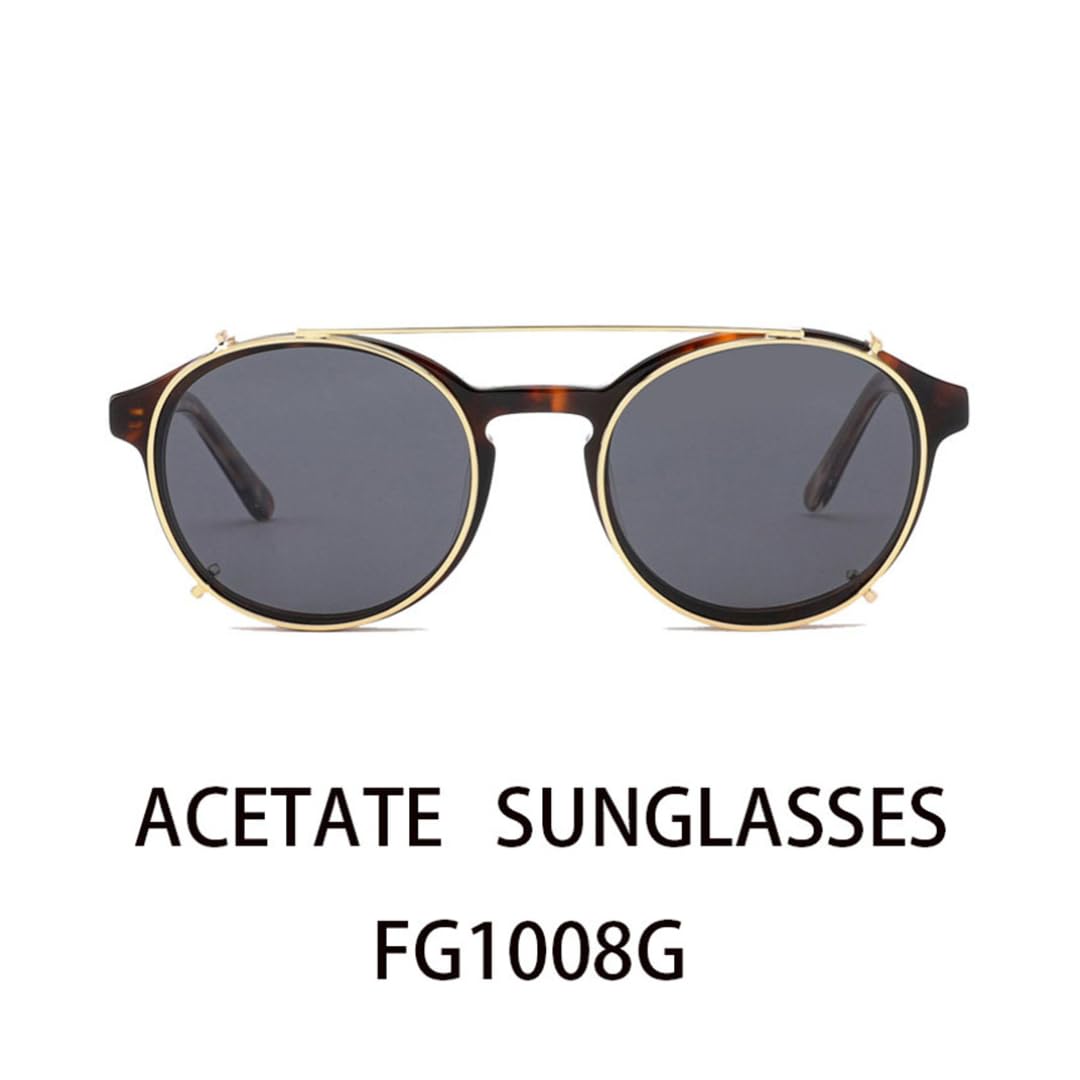 Runde polarisierte Sonnenbrille mit Magnetclip für Damen und Herren