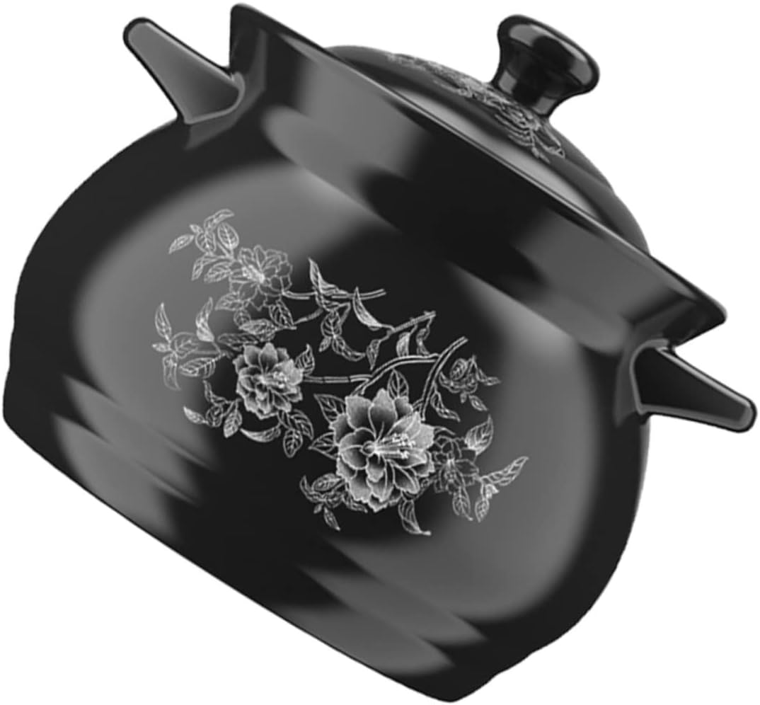 Luxshiny Soup Pot with Handles Energy Saving Stockpot for Stewing Porridge and Dessert Kitchen Cooking Pot for People Smooth Non Stick Surface Practical Home Cookware Random Color