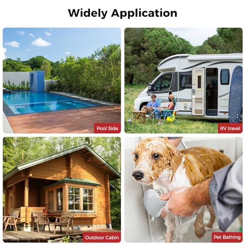 Image of CAMPLUX Tankless Water Heater - 2.64GPMPortable Propane Heater for Off Grid, Camping,Outdoor Shower - 68,000 BTU - BW264B - Black