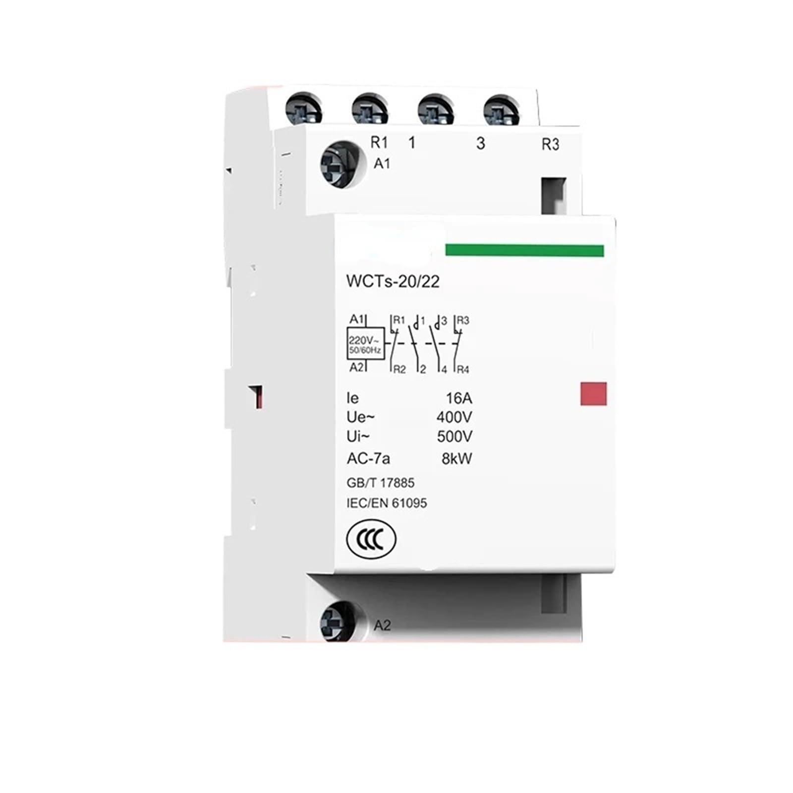 Contacteur modulaire intelligent 16A 2NO2NC pour une automatisation stable
