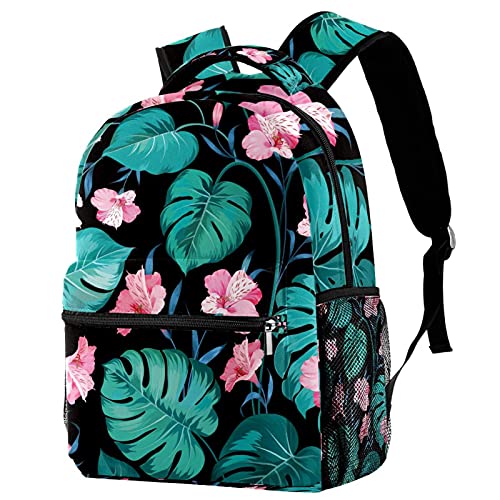 Sac à dos voyage avec motif floral tropical idéal pour l'école