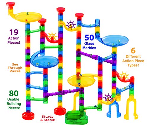 Marble Genius Marble Run (130 Complete Pieces) Maze Track or Race Game for Adults, Teens, Toddlers, or Kids Aged 4-8… - Image 3