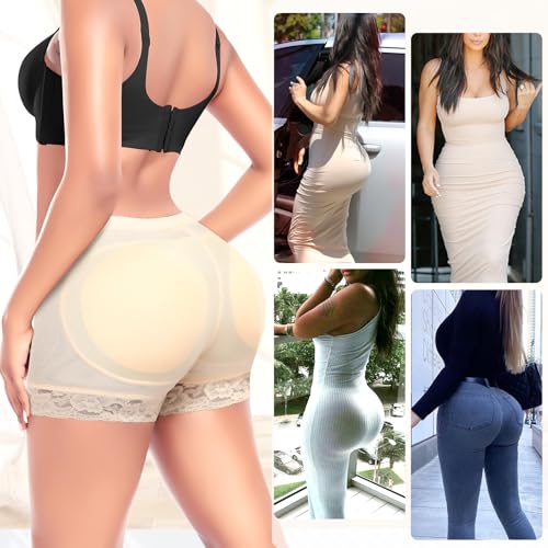 Padded Underwear for Women Butt Lifter Panties Booty Pads Butt Enhancer Lace Boyshorts Shapewear 5