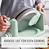 Martha Stewart Rotating Waffle Maker, 180 Flip Iron with PFAS-Free Nonstick Plates, Adjustable Timer, Ready Light, Drip Tray, Space Saving, Classic Round 7, Easy to Clean, Stainless Steel, Honeydew