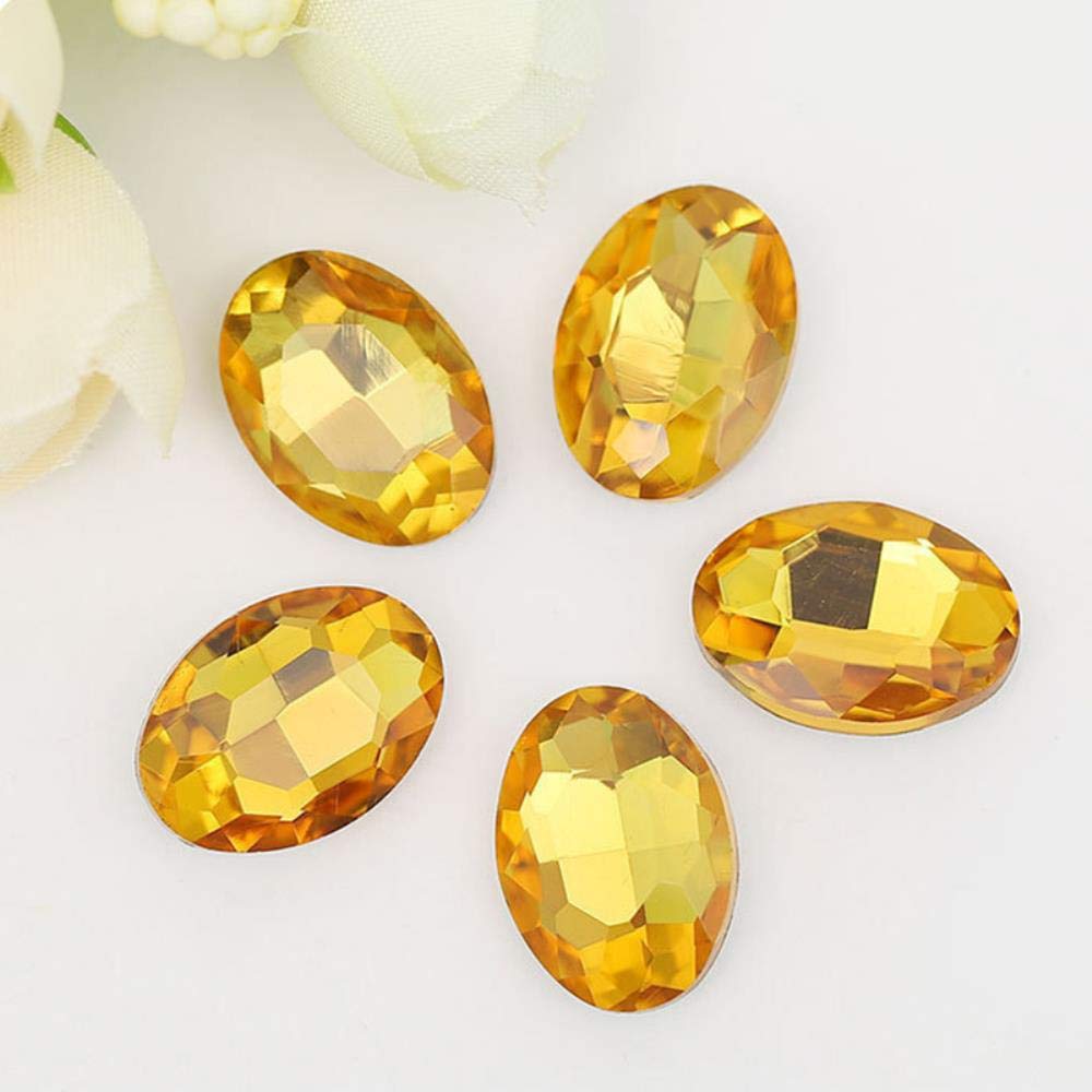 PENVEAT Ovale sfaccettato Molti Siez e Molti Colori Artigianato Gemme Fai-da-Te Strass High Shine Nail Art Stones, Purple, 20 x 30mm 5pcs