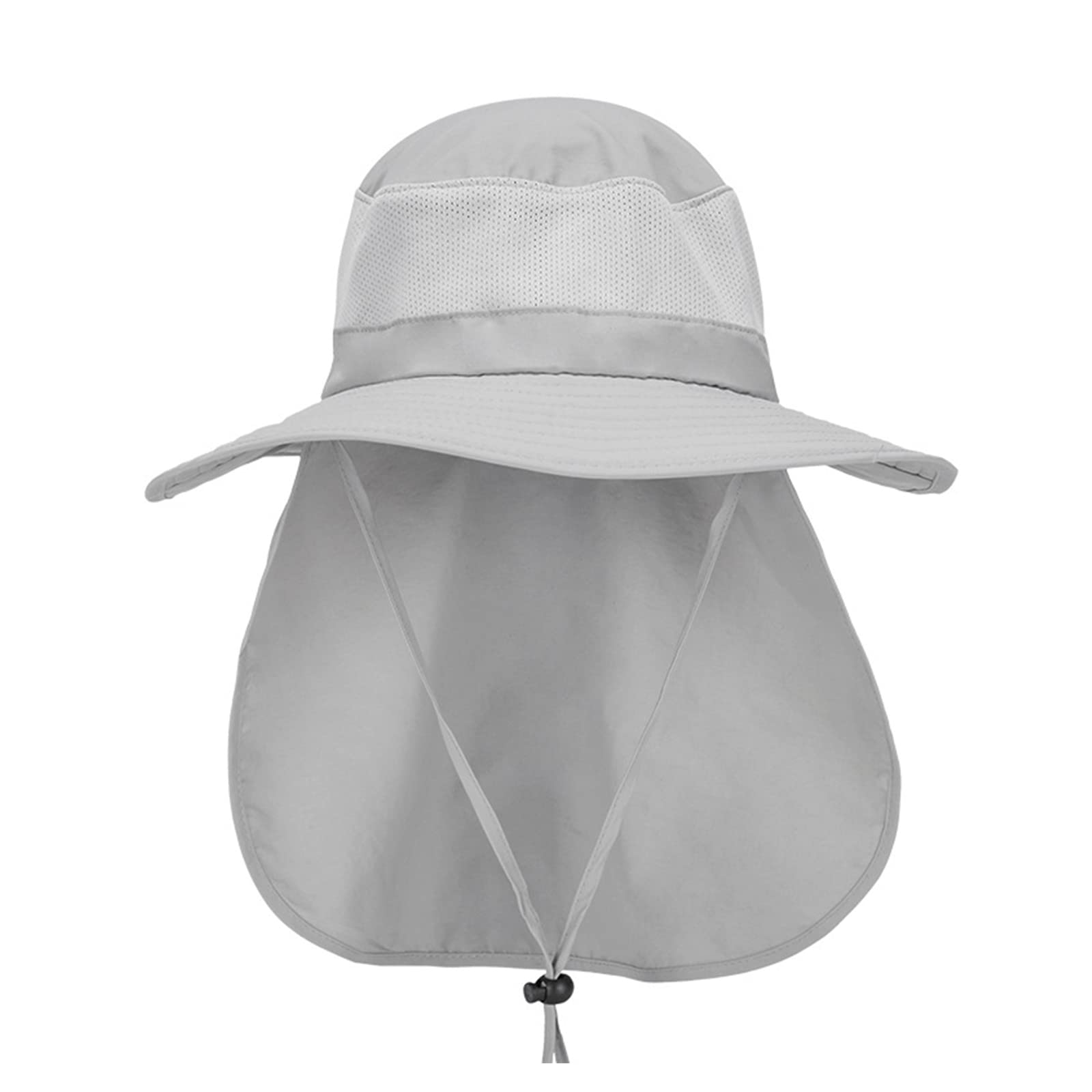 Outdoor Sun Hat Wide Brim for Men Women Summer Windproof Breathable Bucket Hat UPF 50+ UV Protection Fisherman Hat with Neck Flap for Camping Hiking Gardening