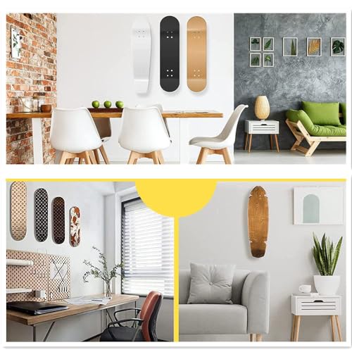 Namvo 3 Stück Skateboard-Wandhalterung, Skateboard-Deck-Wandhalterung, Skateboard-Display-Aufh?nger, vertikal und horizontal, zur Aufbewahrung von Skateboard-Deck-Displays