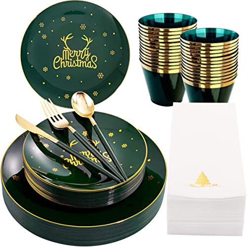 KAHEIGN 175Pcs Mehrweg Weihnachtsgeschirr Set für 25 Personen,...