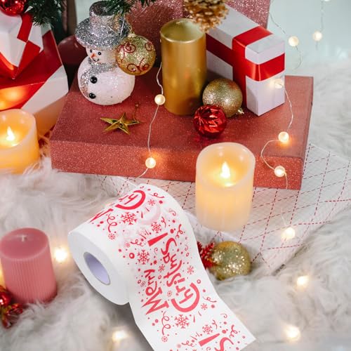 Toalla de invitados navideña en rollo de papel decorativo de Papá Noel para regalar 7