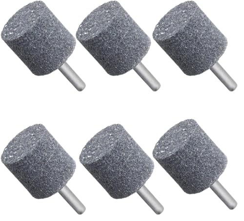 Image of Set 6pcs Metal Grinding Stone Cylinder Shape - Precision Rotary Tool Grinding Wheel Heads for Sharpening, Polishing & Burr Removal
