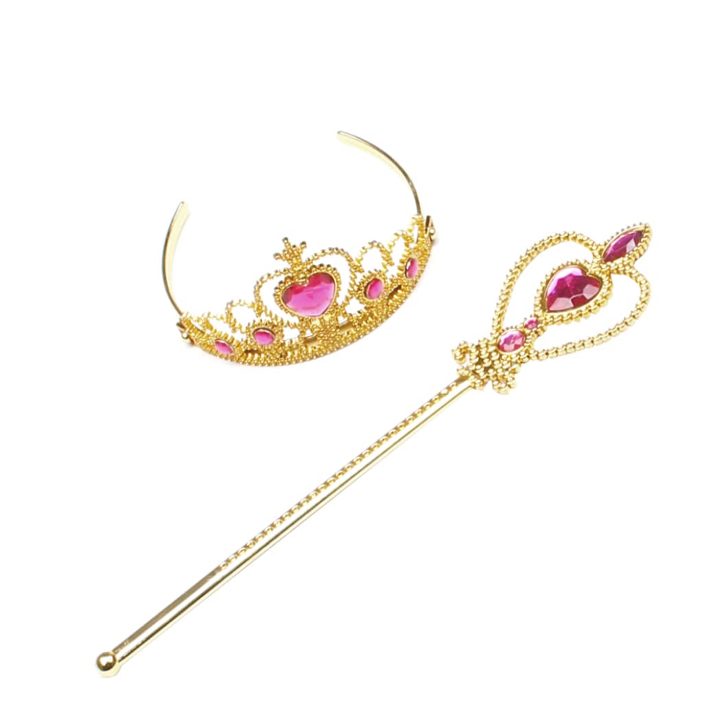 Buy Little Girls Princess Crown Tiara Wand Set Fairy Wand and Tiara